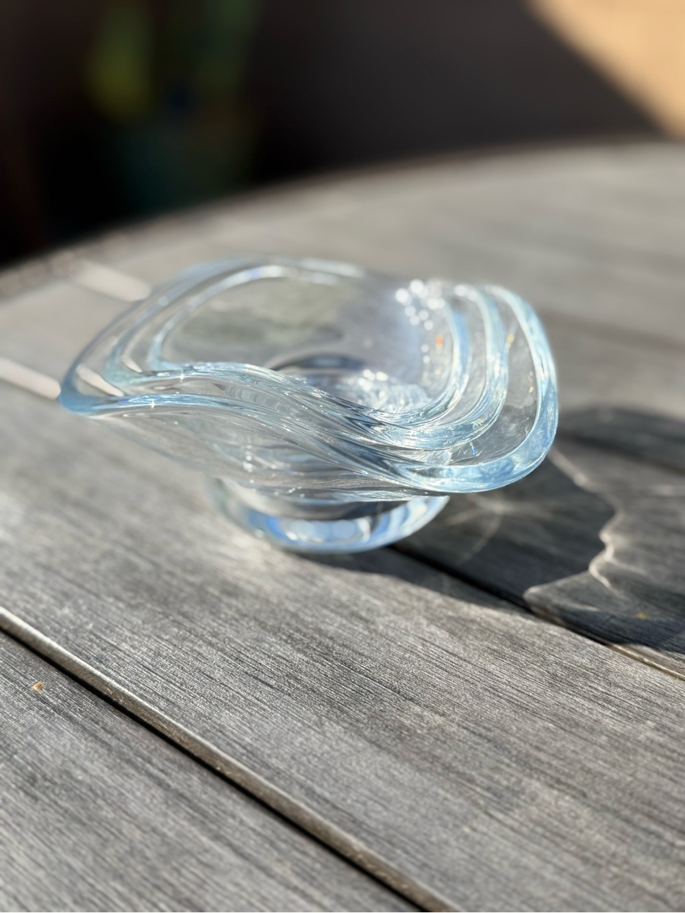 Virginia Sin Nesting Glass Bowls Set of 3 Sculptural Decorative Centerpiece
